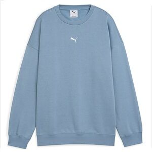 Puma Essential Oversized Crew Fleece Blue Sweatshirt